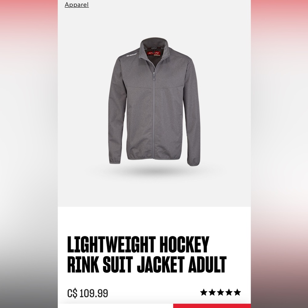 CCM Lightweight Rink Jacket - Picture 2 of 5